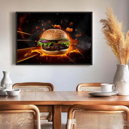 Classic Burger Wall Frame β A Treat for Food Lovers