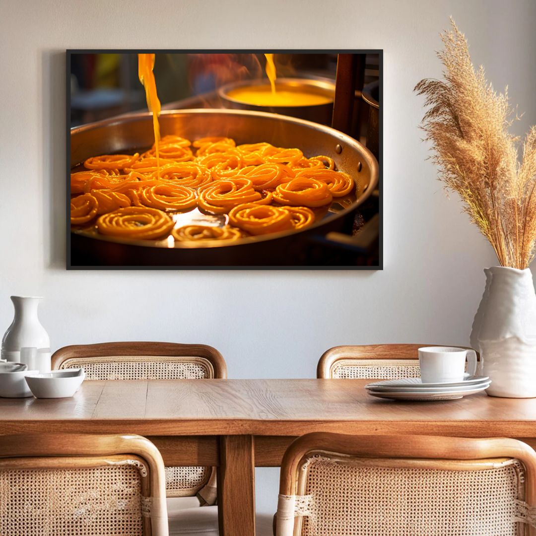 Jalebi Wall Frame – A Sweet & Crispy Delight