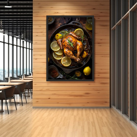 Tandoori Chicken Delight β Mouthwatering Wall Frame for Food Lovers