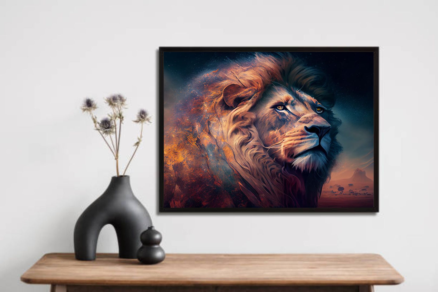 Majestic Lion & Nature Wall Art โ Power Meets Serenity ๐ฆ๐ฟ