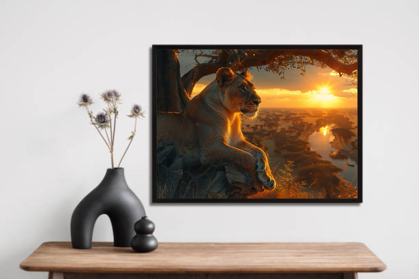 Majestic Lion & Nature Wall Art โ Power Meets Serenity ๐ฆ๐ฟ