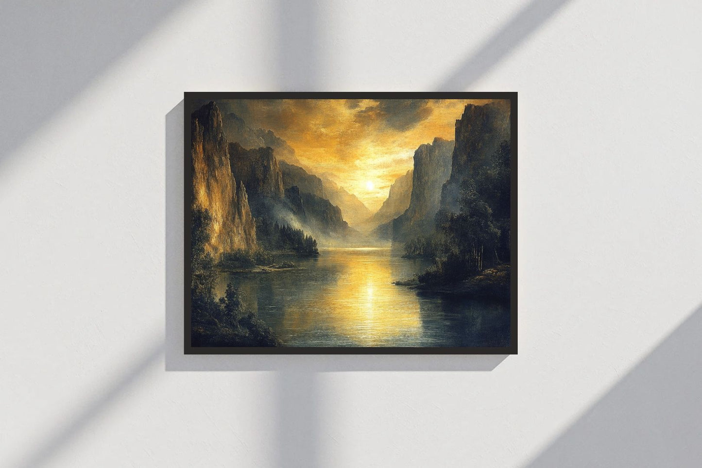 Hills River Sunset Wall Frame – A Breathtaking Blend of Nature’s Beauty