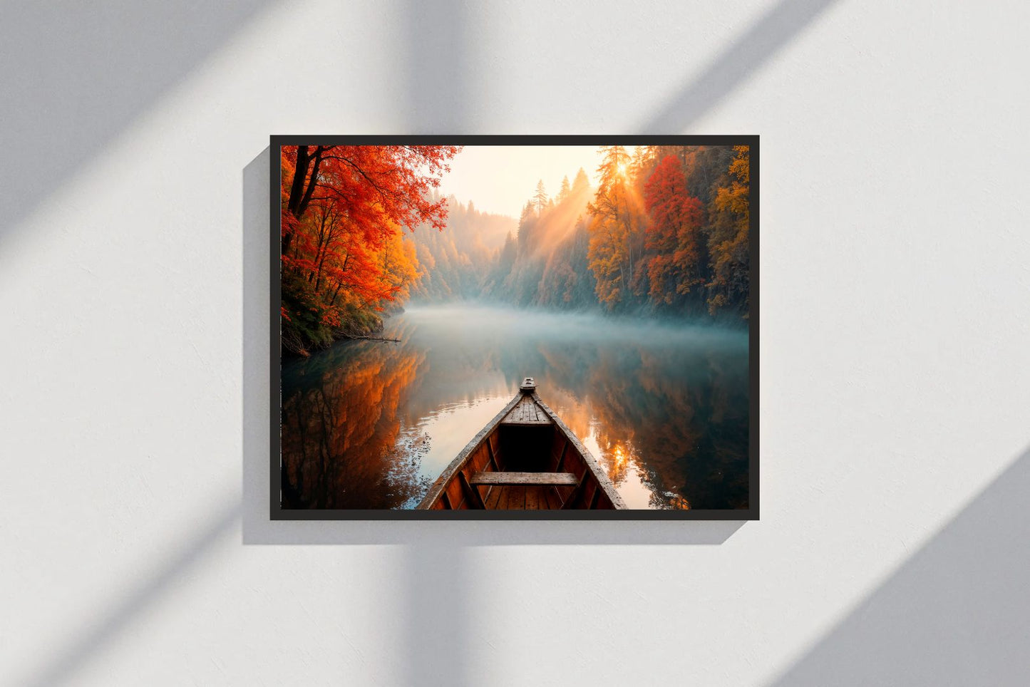 Boat in River Nature Wall Frame – A Peaceful Escape into Serenity