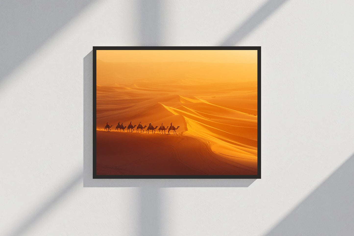 Camel in Desert Nature Wall Frame – A Majestic Journey Through the Sands