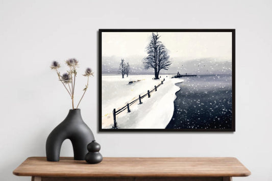 Snow Hill Nature Wall Frame – Tranquility Meets Elegance 🏔️