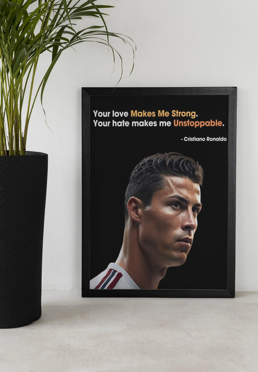 Cristiano Ronaldo Motivational Wall Frame – A Tribute to the GOAT