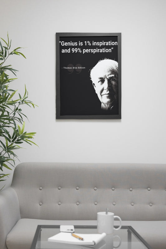 Thomas Alva Edison Motivational Wall Frame – A Tribute to Innovation & Perseverance