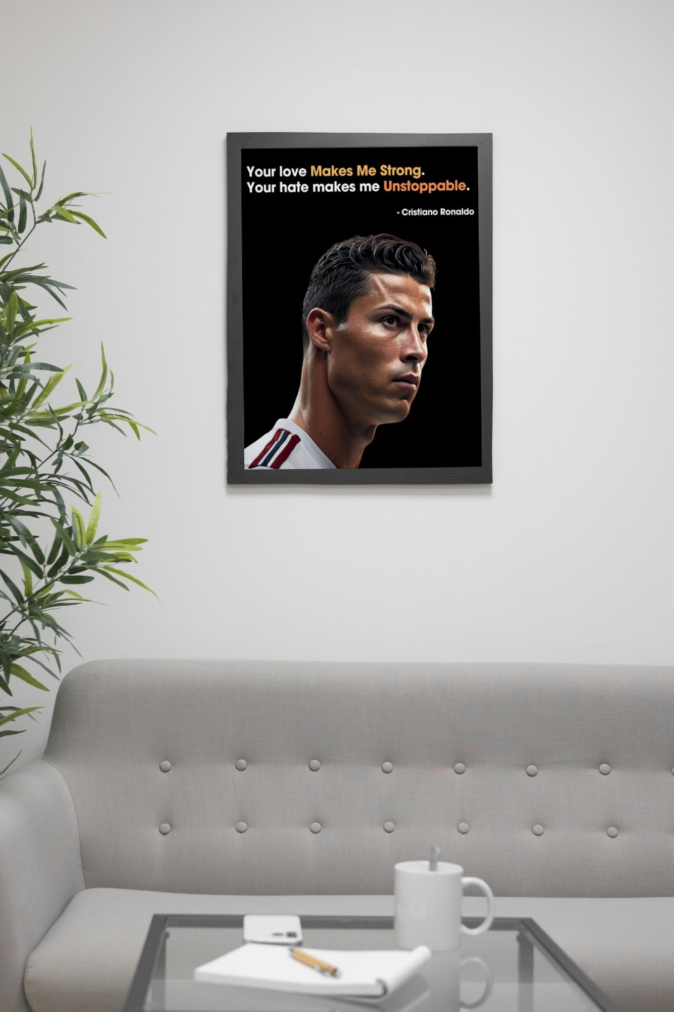 Cristiano Ronaldo Motivational Wall Frame – A Tribute to the GOAT