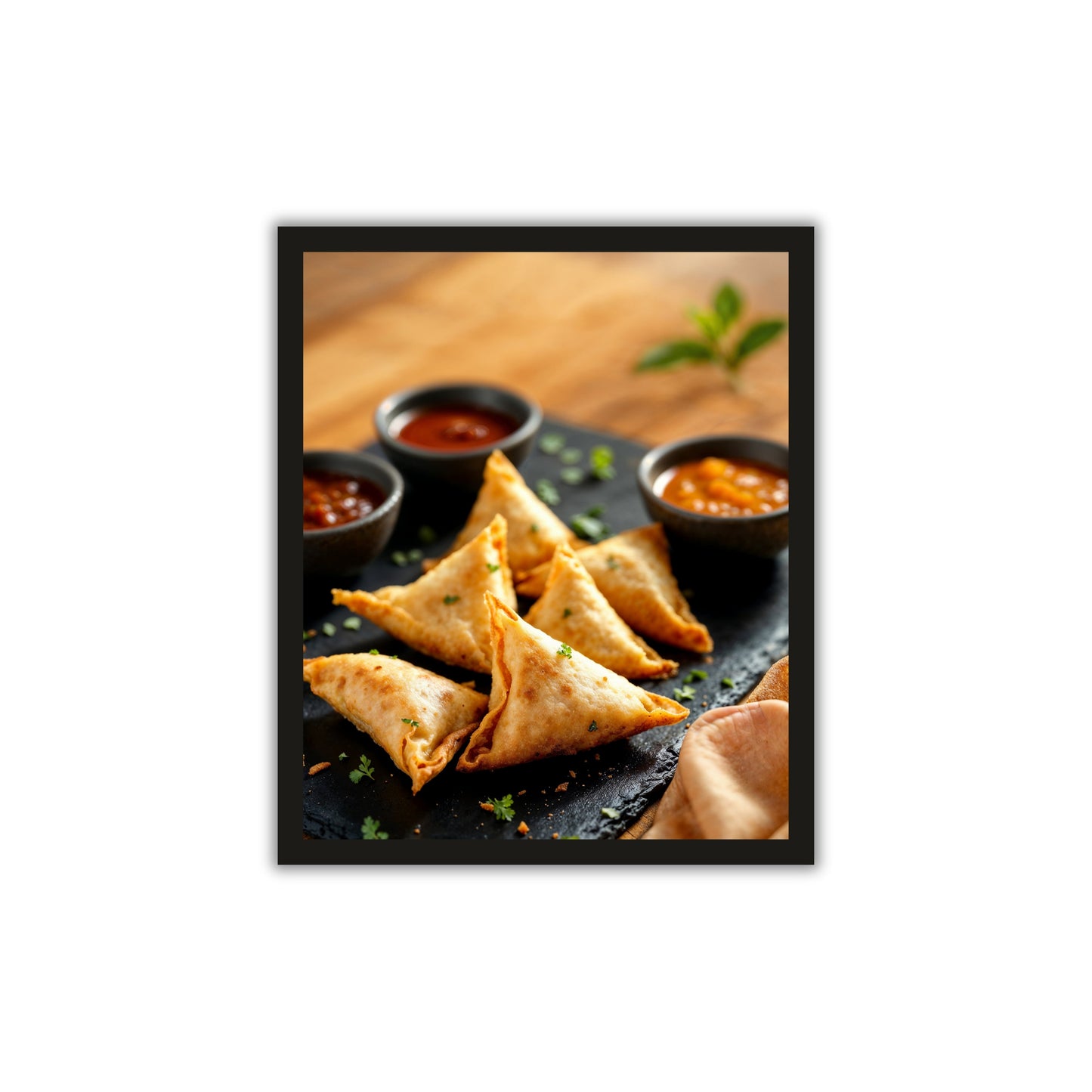 Crispy Samosa Delight – Tempting Wall Frame for Food Lovers