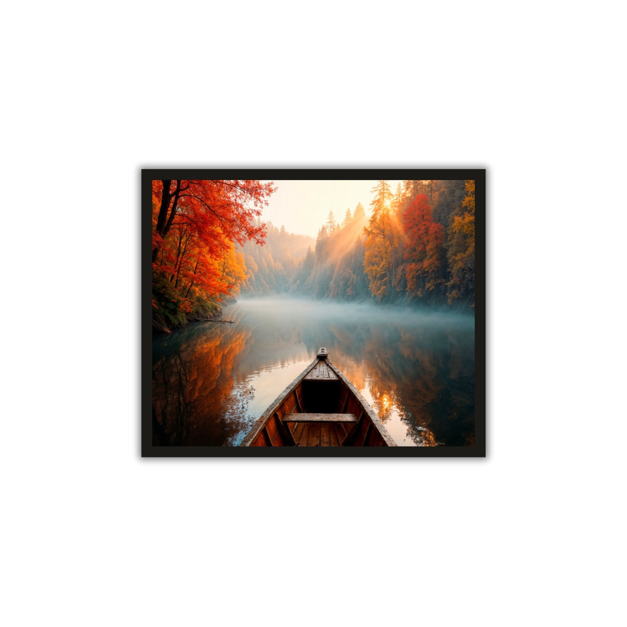 Boat in River Nature Wall Frame – A Peaceful Escape into Serenity