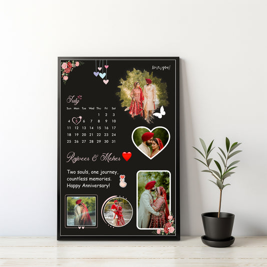 Personalized Anniversary Collage Frame – A Celebration of Eternal Love!