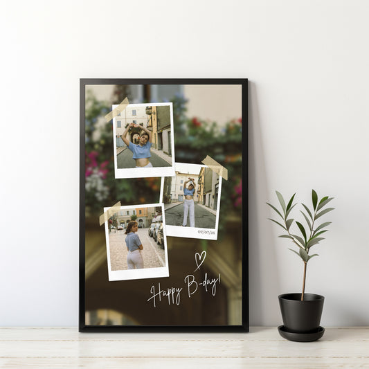 Personalized Polaroid-Style Birthday Collage Frame – A Unique Gift of Memories!
