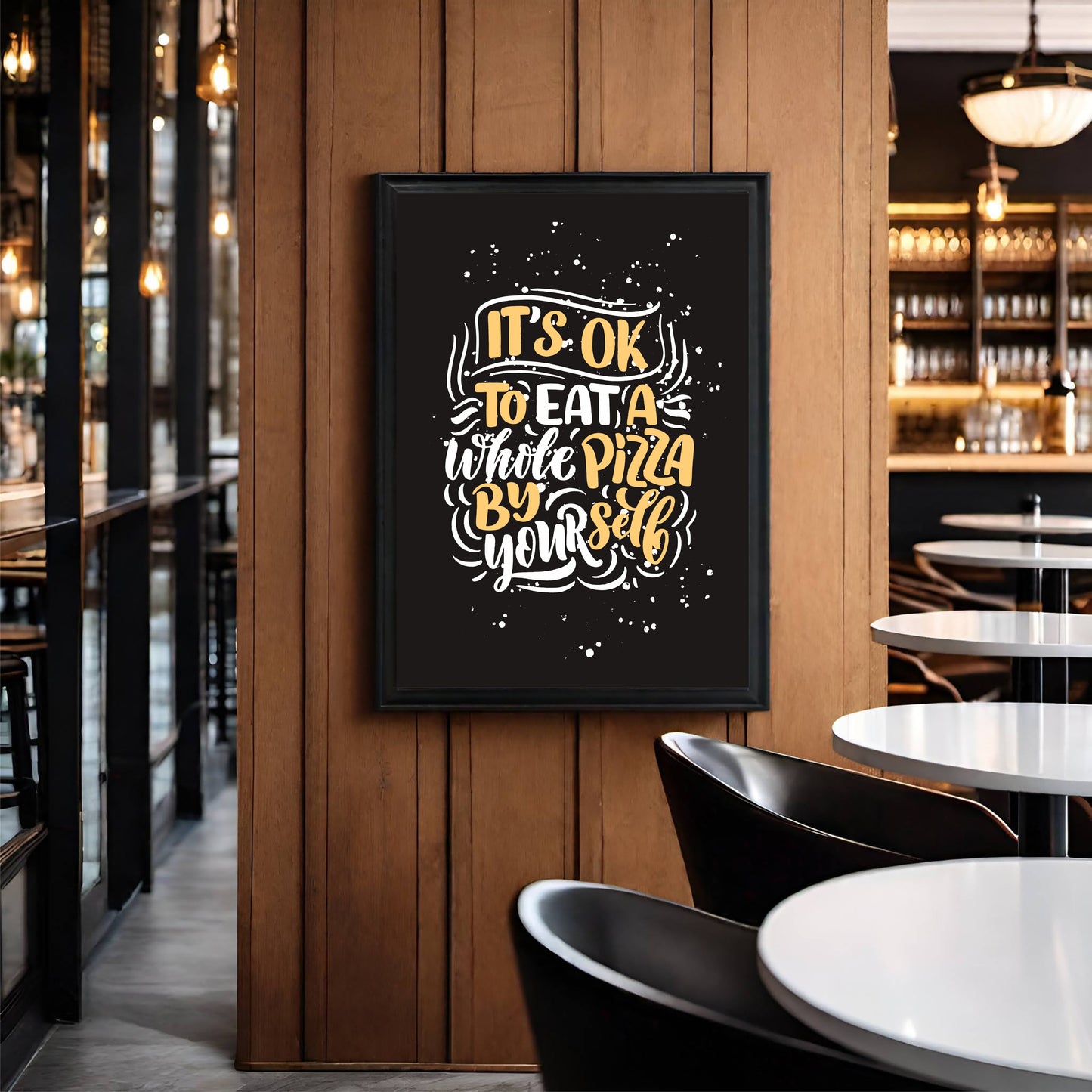 It’s OK to Eat a Whole Pizza by Yourself Wall Frame – Fun Foodie Décor!