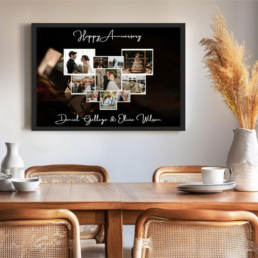 Personalized Anniversary Collage Frame – Elegant Wedding Memories Display