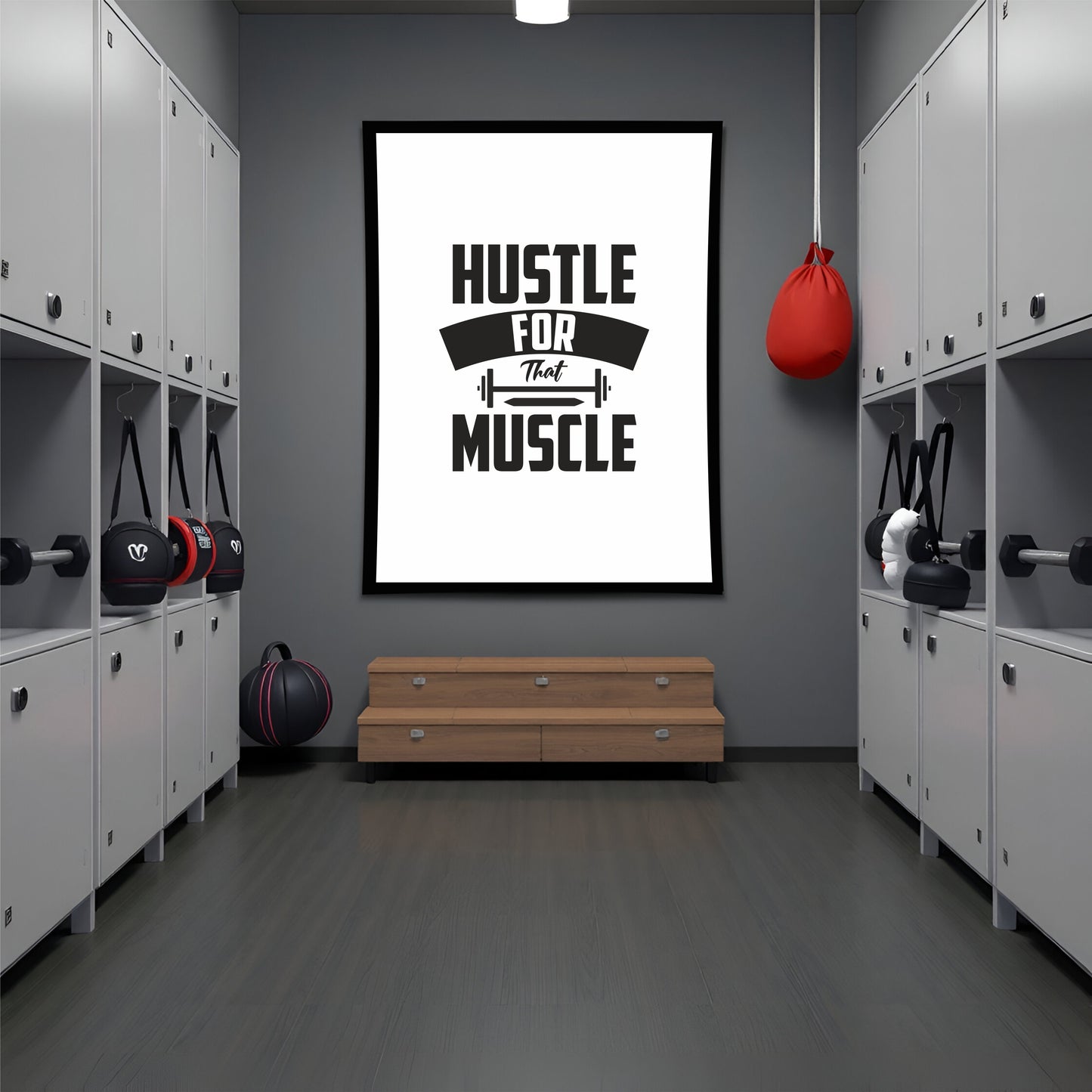 Hustle for That Muscle – Motivational Gym Wall Frame