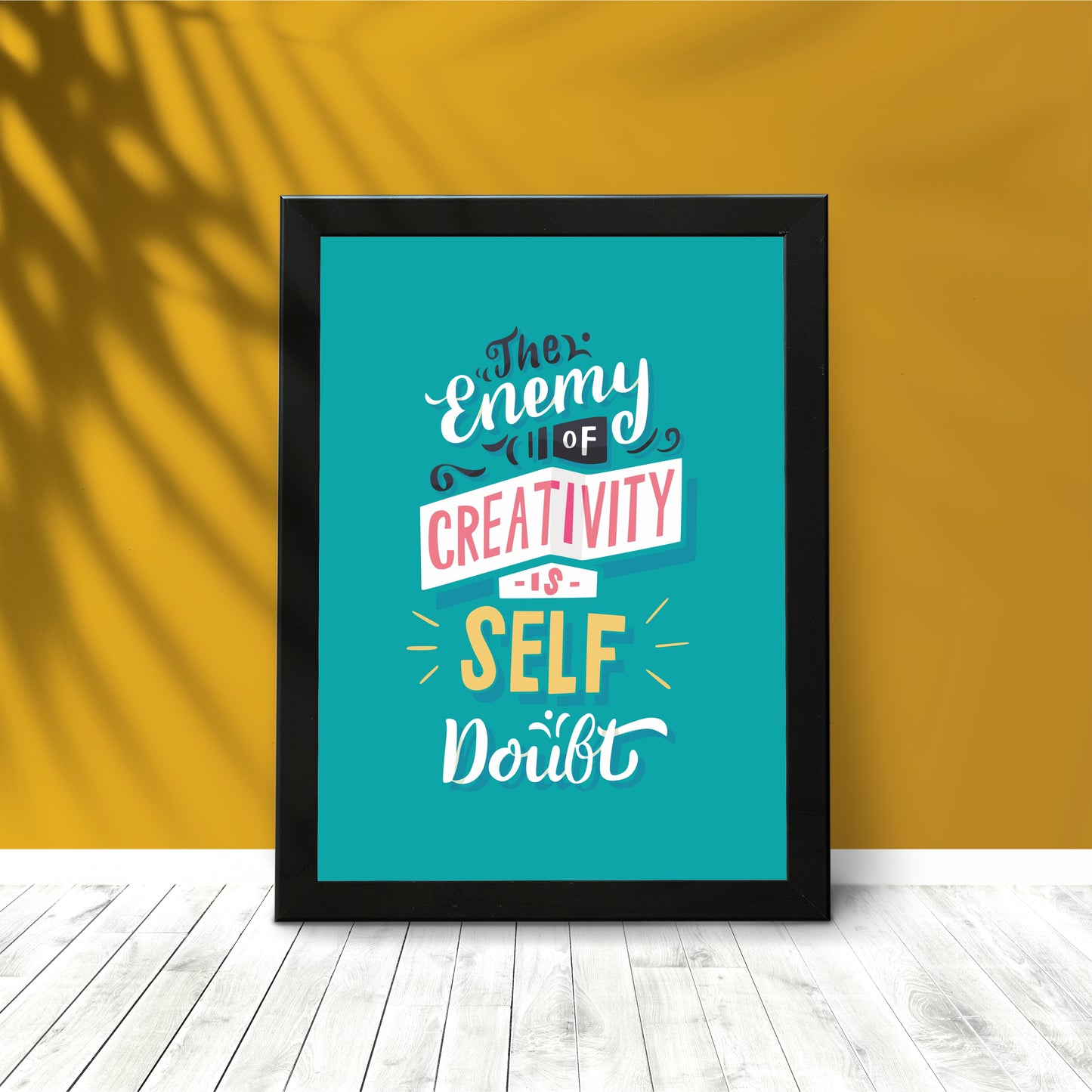 The Enemy of Creativity is Self-Doubt β Motivational Wall Art for Artists & Designers