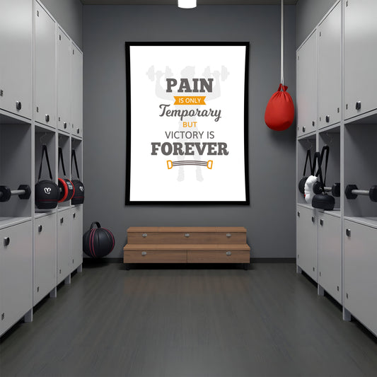 Pain is Temporary, Victory is Forever – Motivational Gym Wall Frame