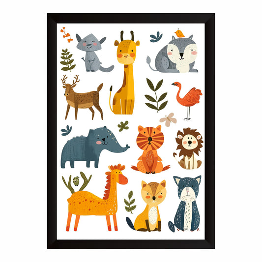 Cute Jungle Animals Wall Art | Safari Nursery Decor