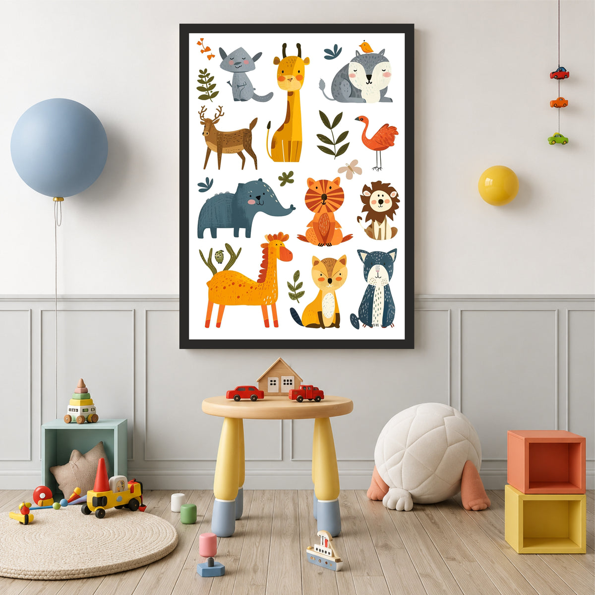 Cute Jungle Animals Wall Art | Safari Nursery Decor