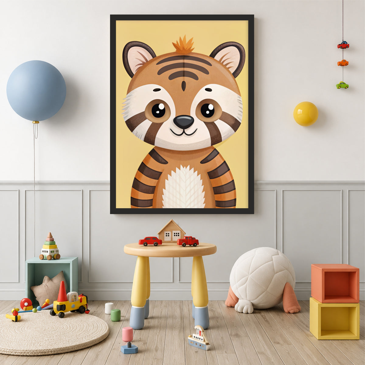 Cute Tiger Cub Wall Art | Tiger Nursery Decor
