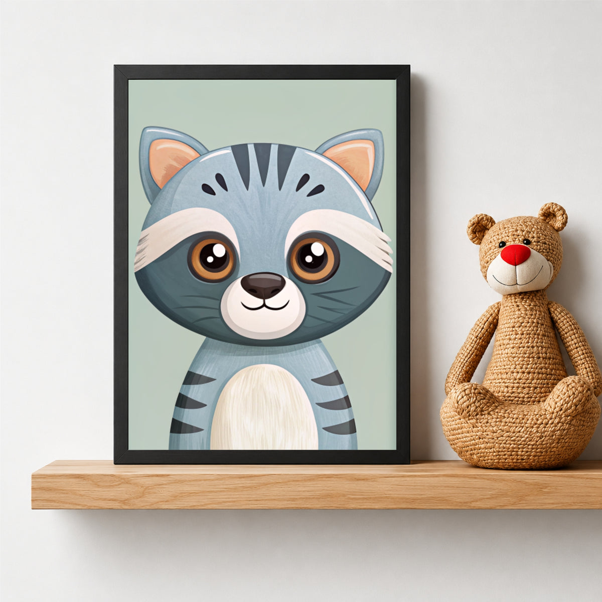 Cute Raccoon Wall Art | Raccoon Nursery Decor