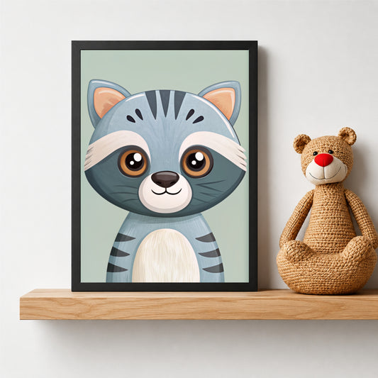 Cute Raccoon Wall Art | Raccoon Nursery Decor
