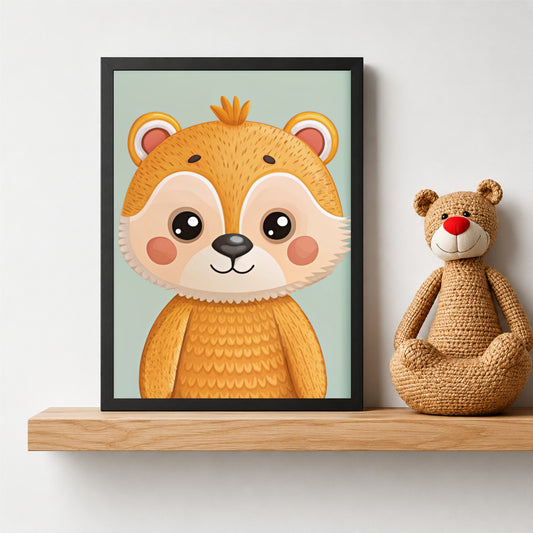 Cute Red Panda Wall Art | Kids Nursery Decor