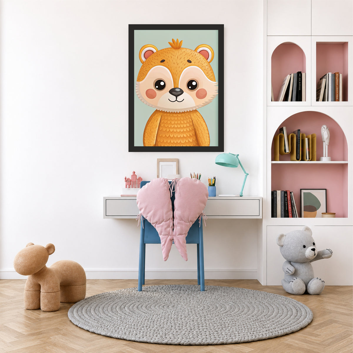 Cute Red Panda Wall Art | Kids Nursery Decor