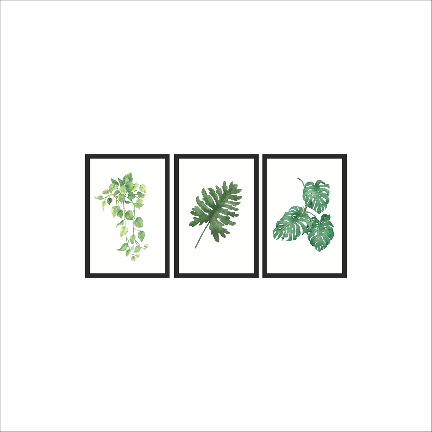 Tropical Green Leaf Wall Frame Set – Nature’s Refreshing Touch 🌿✨