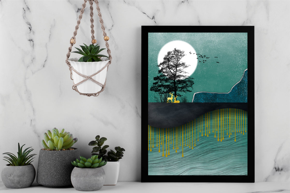 Moonlit Serenity Wall Art Photo Frame – Modern Nature Wall Art