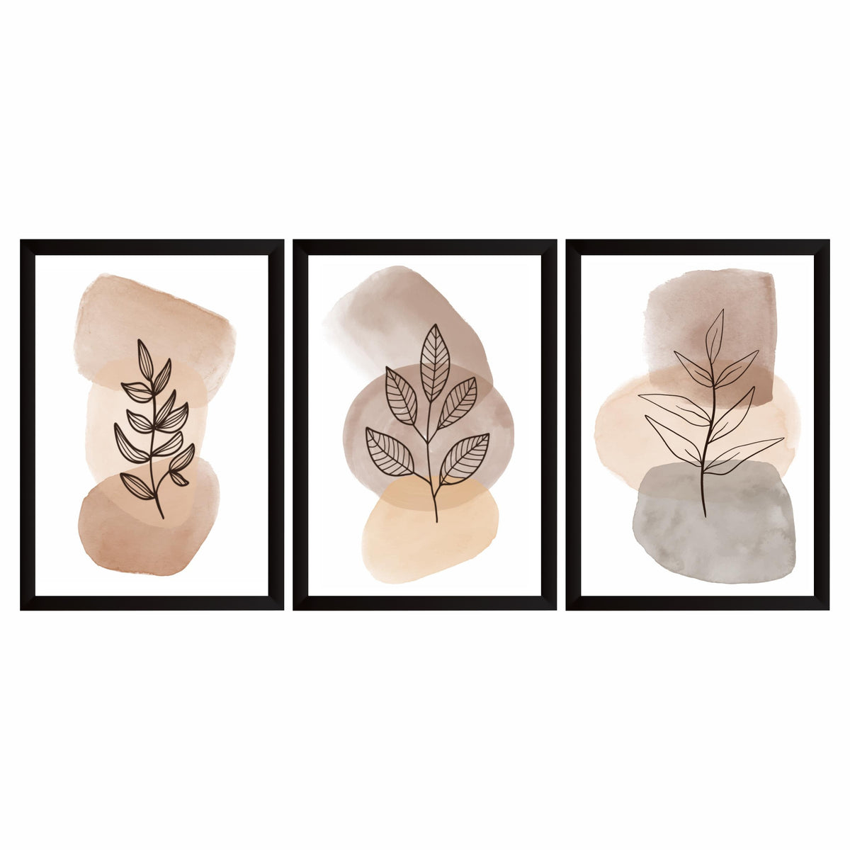Botanical Leaf Wall Art Set of 3 | Modern Decor