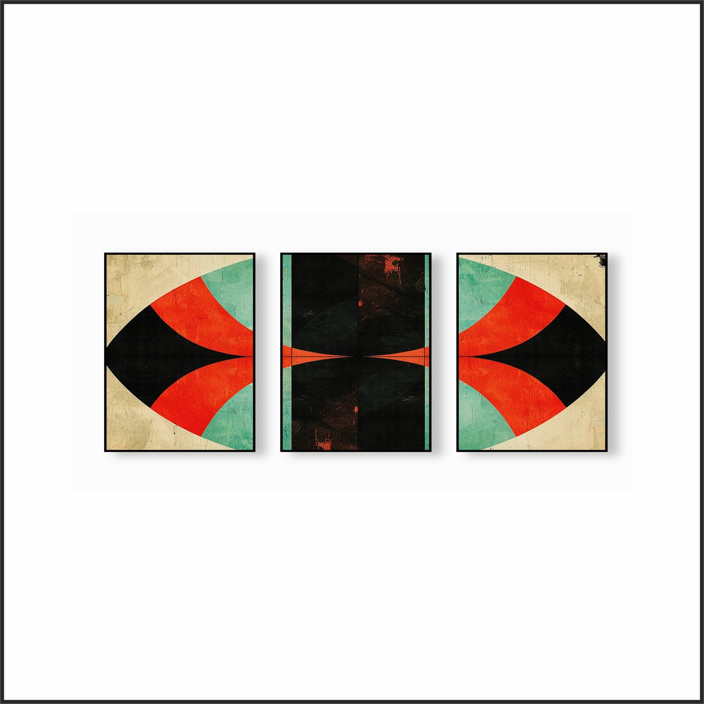 Abstract Geo Luxe Wall Frame Set – Modern Artistry for Sophisticated Interiors