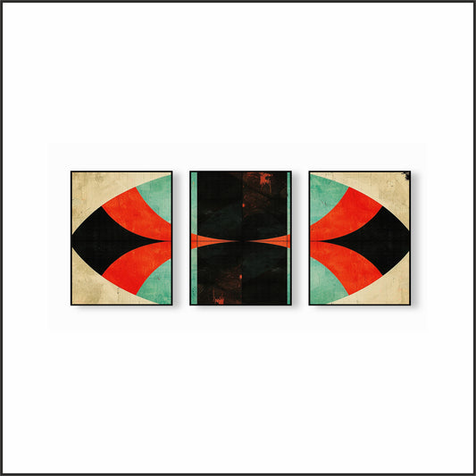 Abstract Geo Luxe Wall Frame Set – Modern Artistry for Sophisticated Interiors