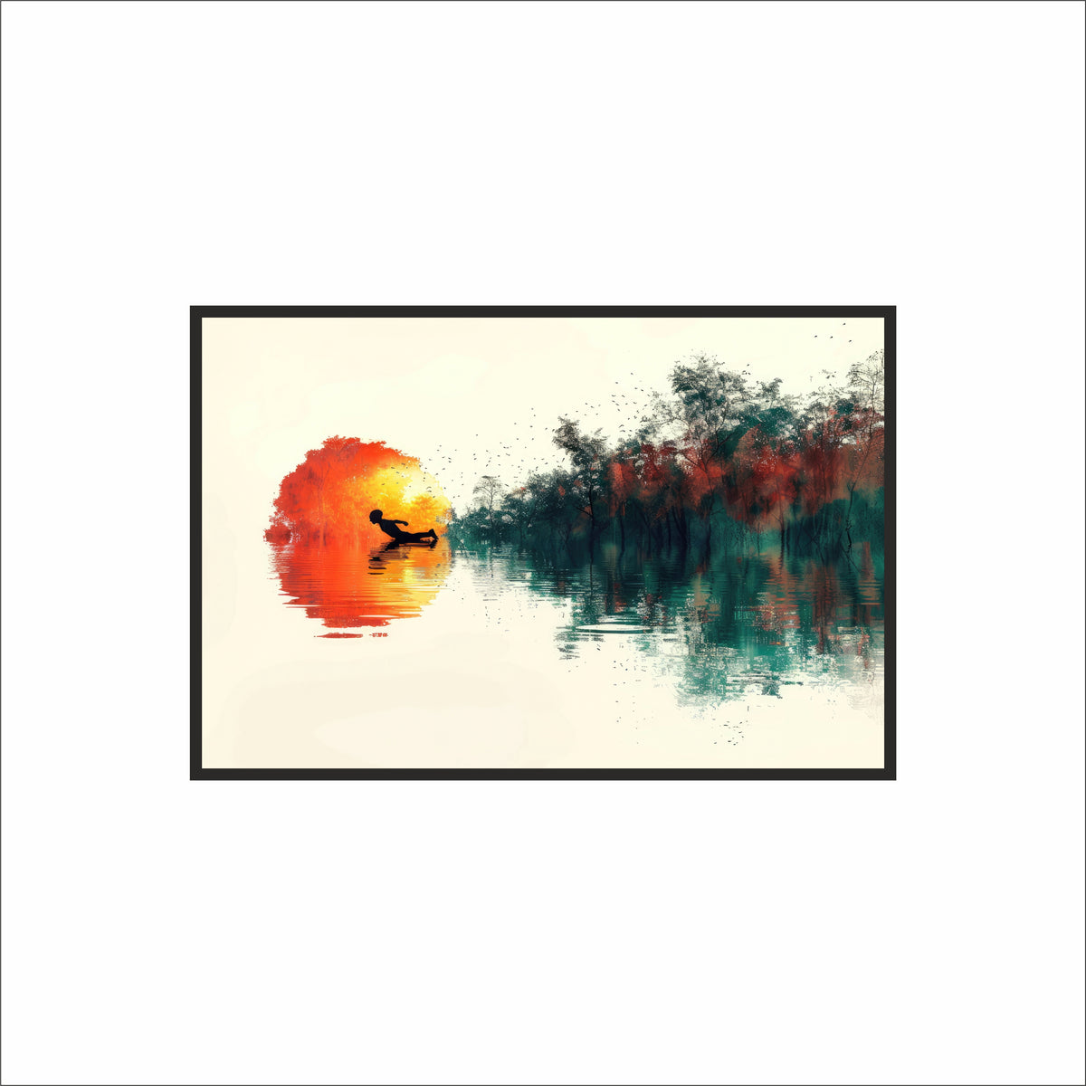 Solitude at Sunset – Minimal Artistic Wall Art 🌅