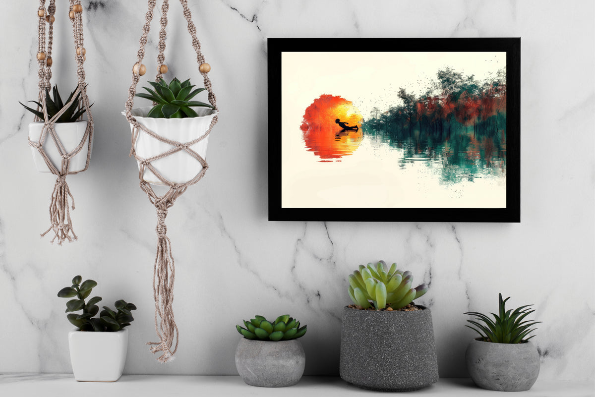 Solitude at Sunset – Minimal Artistic Wall Art 🌅