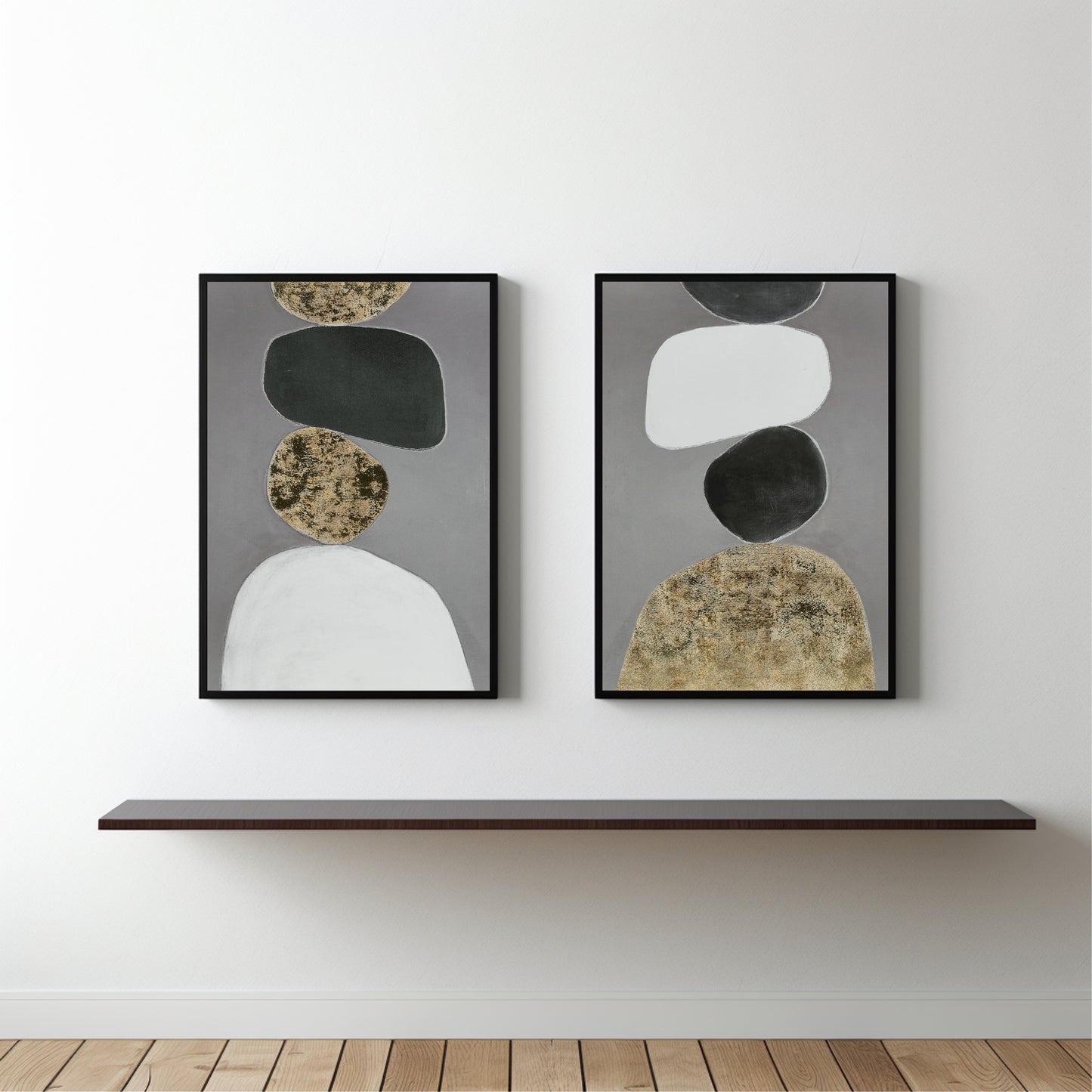 Neutral Balance Abstract Wall Frame Set – Earthy Modern Serenity 🎨✨