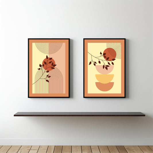 Terracotta Harmony Wall Frame Set – Warm Earthy Elegance 🌿🧡