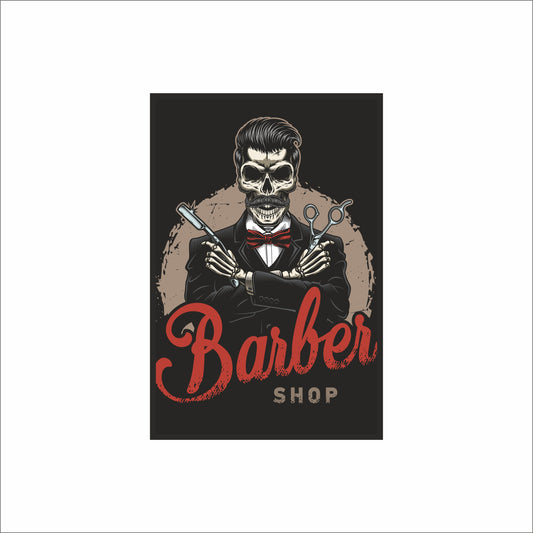 The Skull Barber King – Bold Barber Shop Art 💀✂️