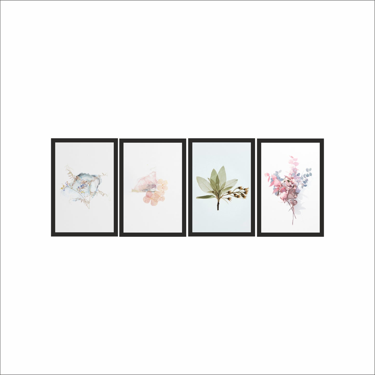 🌿 Botanical Harmony Wall Frame Set – Nature’s Poetry in Minimal Form