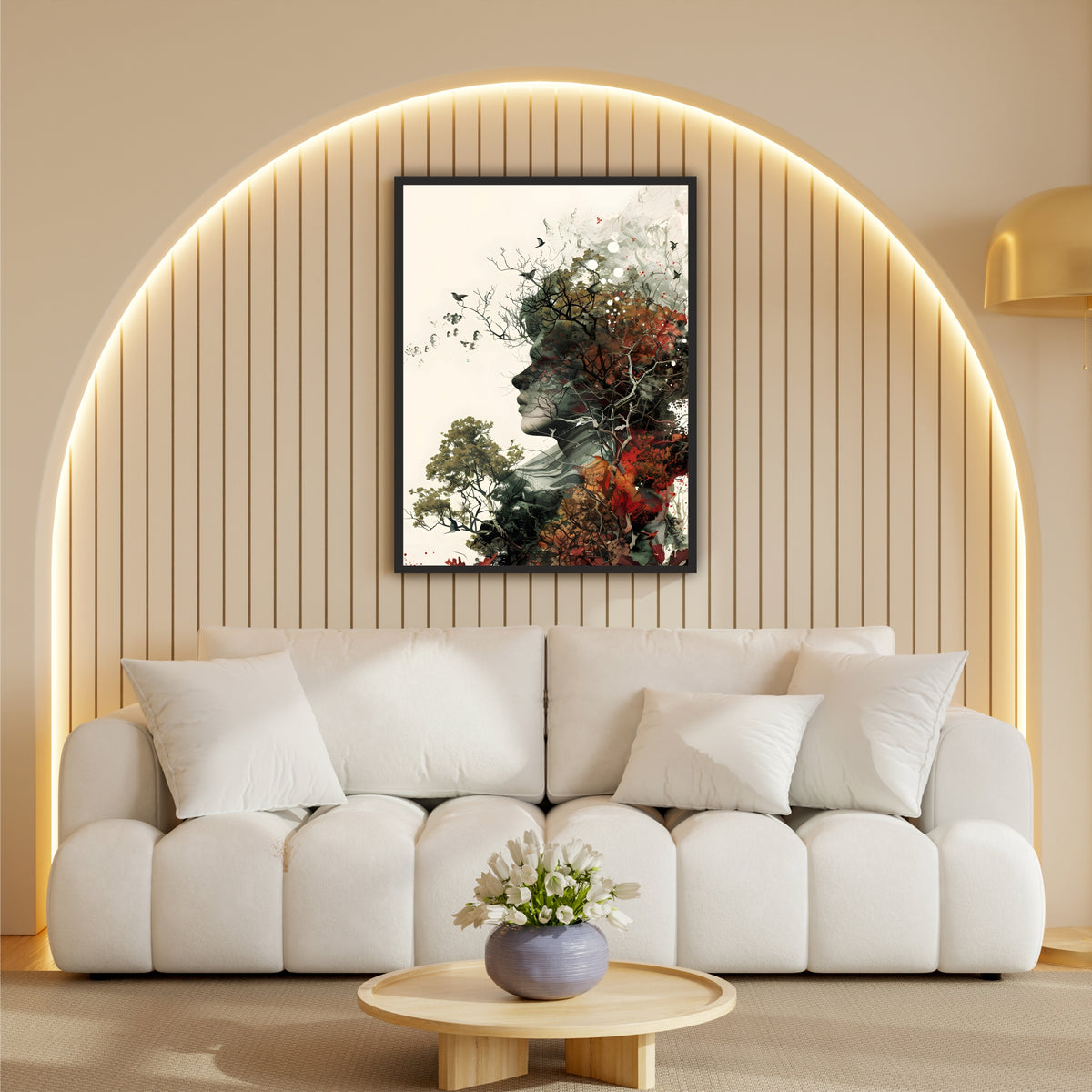 Abstract Woman & Nature Wall Art | Botanical Watercolor Portrait Artwork