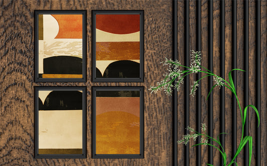 Golden Horizon – Warm Minimal Abstract Wall Art 🤎✨