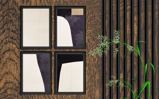 Quiet Balance – Neutral Minimal Abstract Wall Art 🤍🖤✨