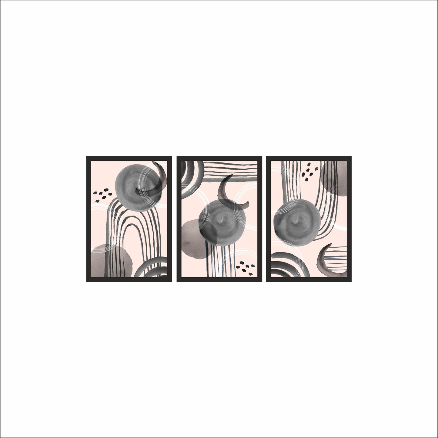 Monochrome Flow Wall Frame Set – Minimalist Art for Modern Spaces ⚫⚪