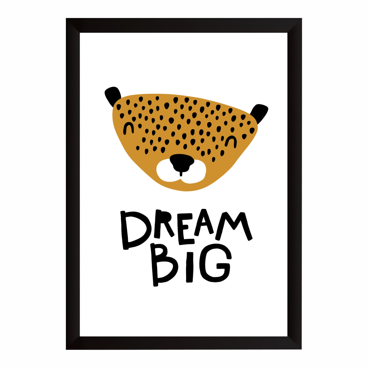 Dream Big Cheetah Nursery Wall Art | Cute Animal Kids Room Poster