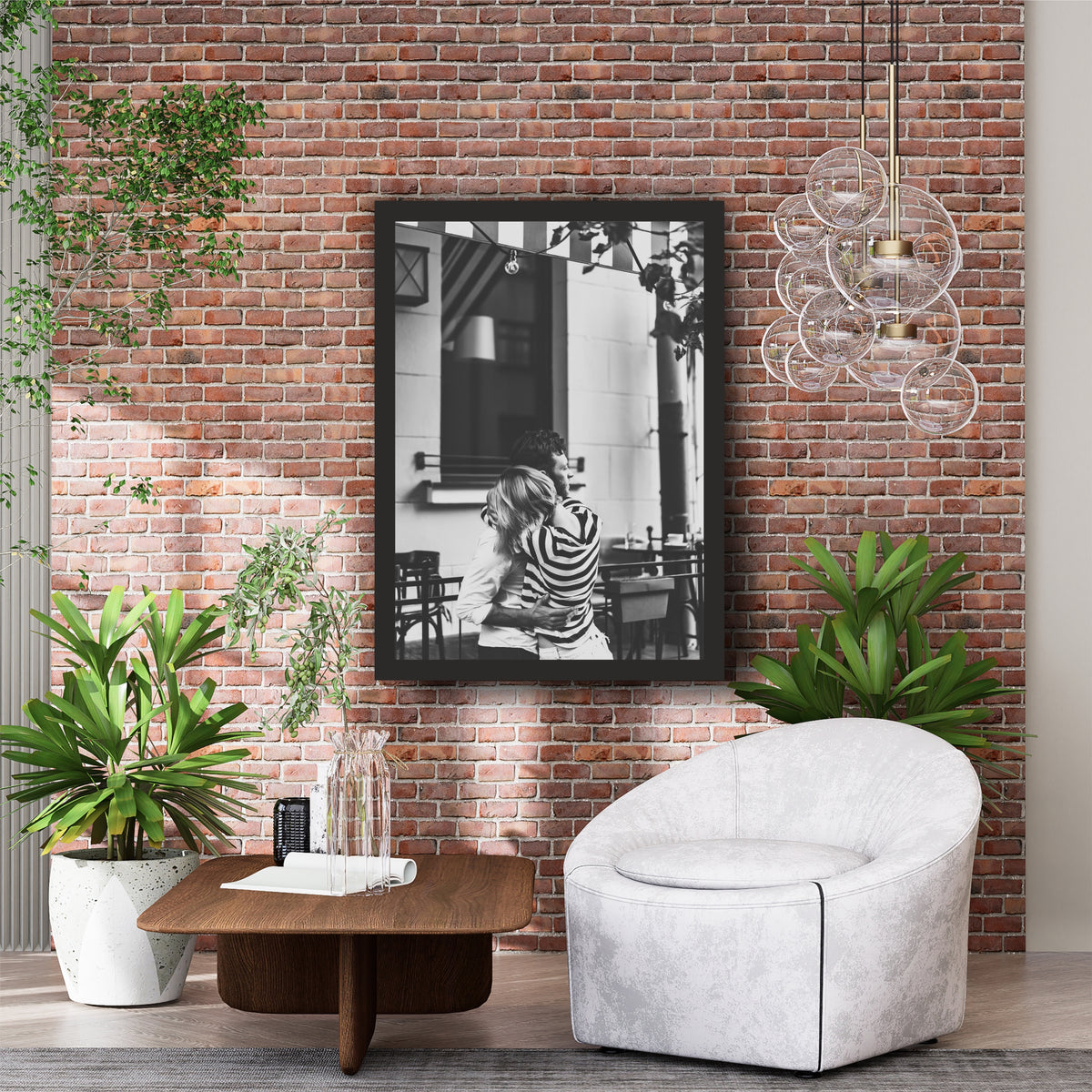 Couple Hug Wall Art | Black & White Romantic Canvas Print | Modern Love Photography Wall Decor | Minimalist Relationship Artwork