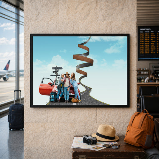Friends Road Trip Wall Art | Adventure Travel Journey Poster