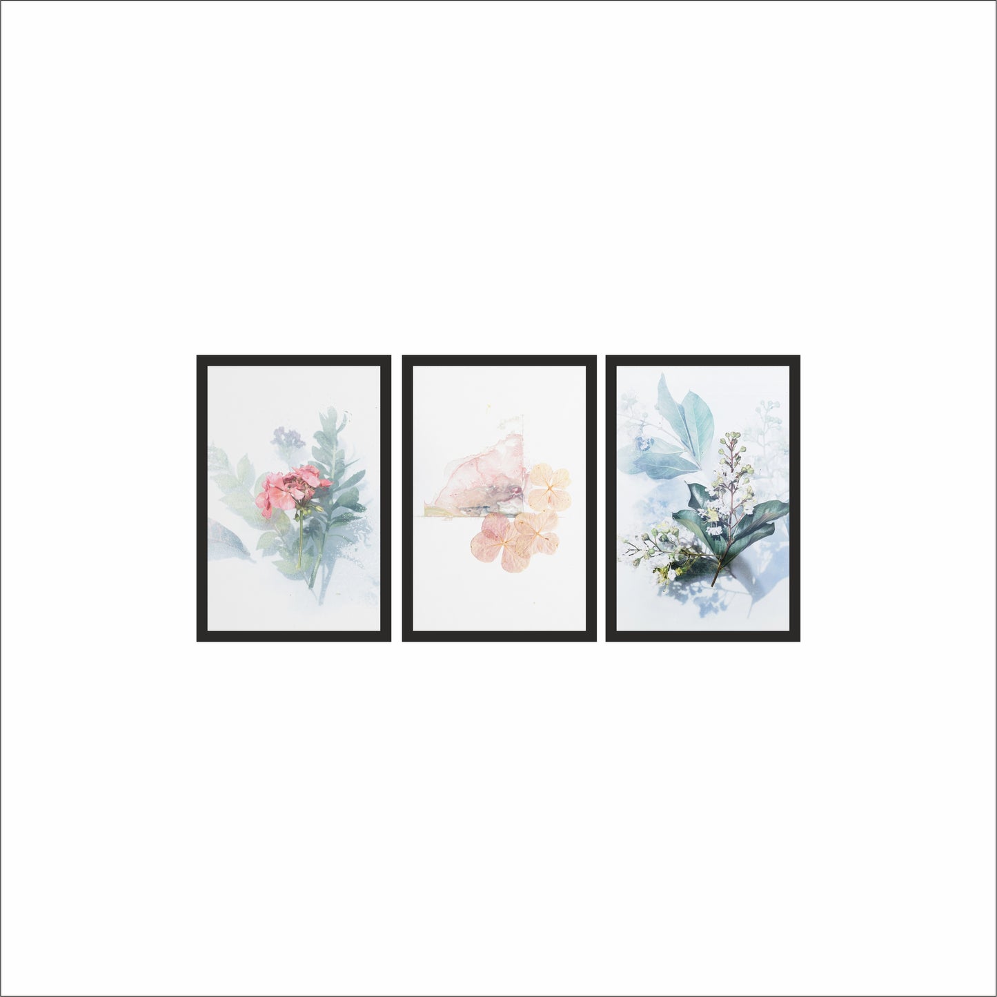 Blossom Mist Wall Frame Set – Soft Watercolor Floral Art for Serene Spaces 🌸