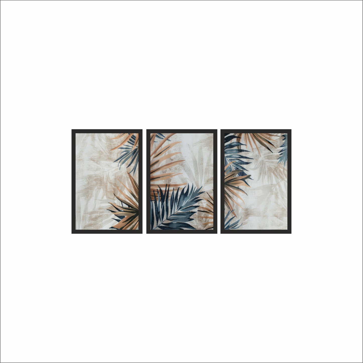 Tropical Breeze Abstract Wall Frame Set – Modern Nature Art for Serene Spaces 🌴