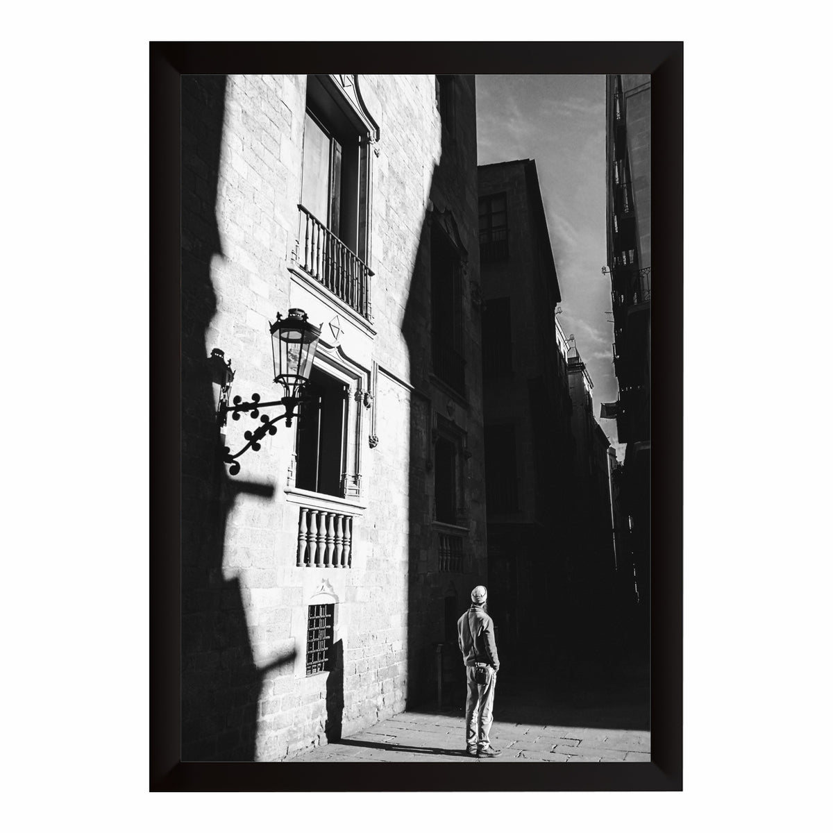 Vintage European Alley Black & White Wall Art | Cinematic Street Photography