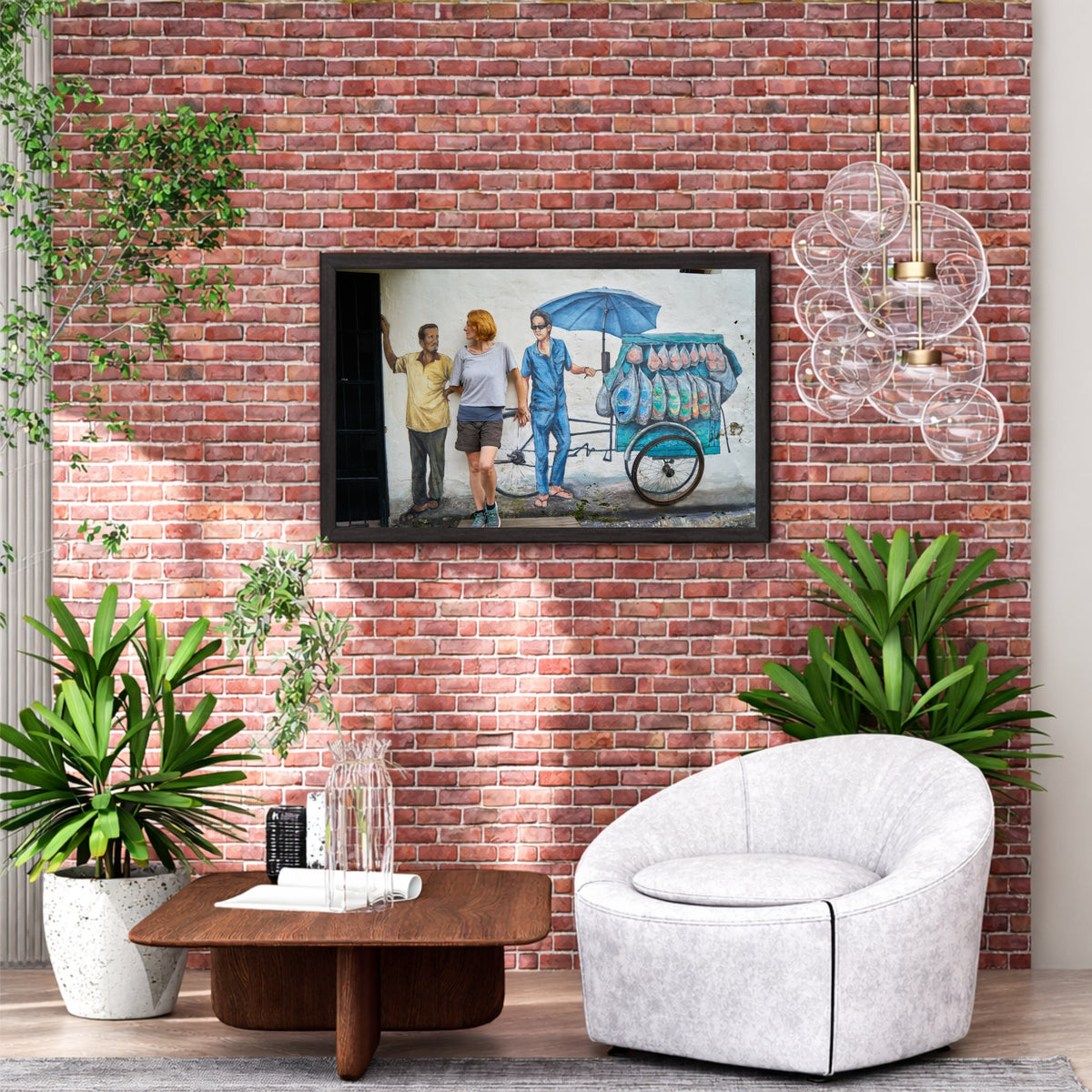 Street Market Graffiti Wall Art | Urban Mural Canvas Print | Contemporary Street Art Wall Decor | Colorful City Culture Artwork